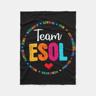 Back To School Teachers Crew Students - Team Esol Fleece Blanket
