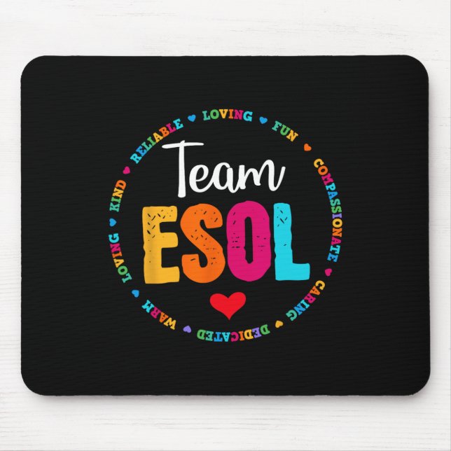 Back To School Teachers Crew Students - Team Esol  Mouse Pad (Front)