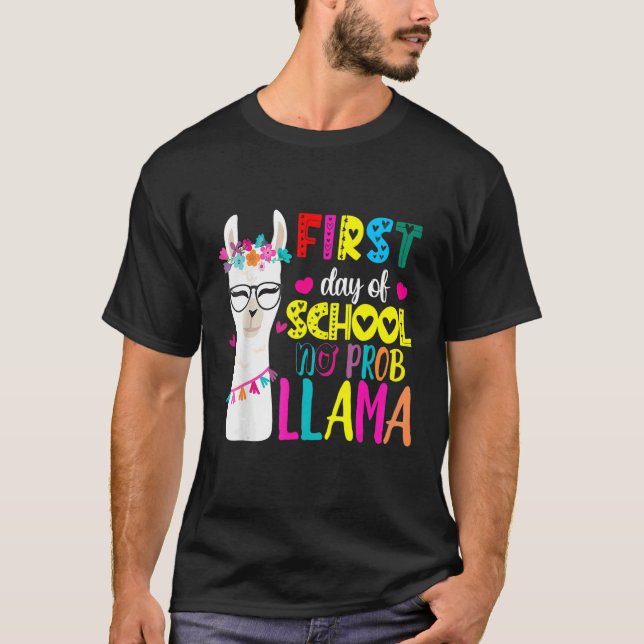 Back To School Teachers No Prob Llama T-Shirt (Front)