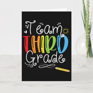 Back To School Team Third Grade 3rd Teacher Studen Card