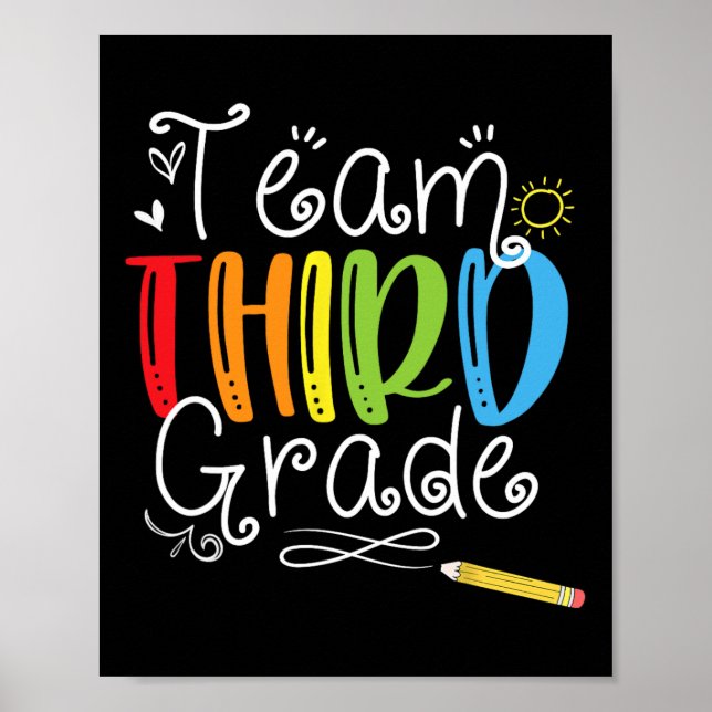 Back To School Team Third Grade 3rd Teacher Studen Poster (Front)
