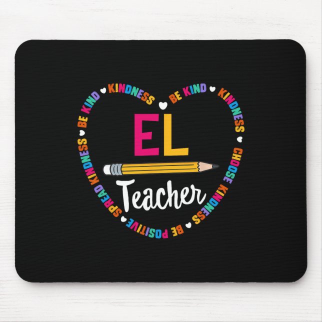 Back To School Tee El Teacher English Learner Squa Mouse Pad (Front)