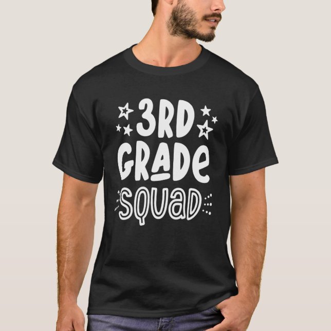 Back To School Third 3rd Grade Squad Student Boys  T-Shirt (Front)