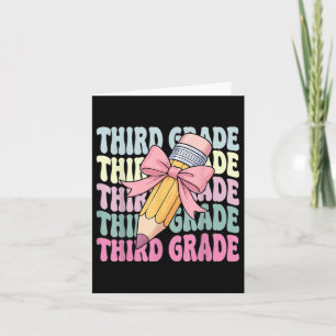 Back To School Third Grade Coquette First Day Of 3 Card