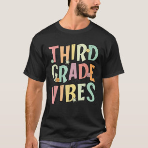 Back To School Third Grade Vibes Retro Teacher Wom T-Shirt