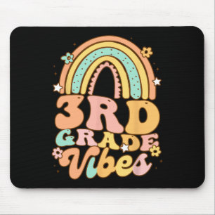 Back To School Third Grade Vibes Student Teacher r Mouse Pad