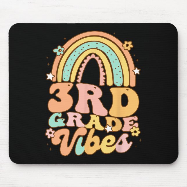 Back To School Third Grade Vibes Student Teacher r Mouse Pad (Front)