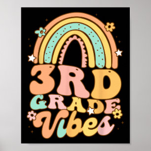 Back To School Third Grade Vibes Student Teacher R Poster