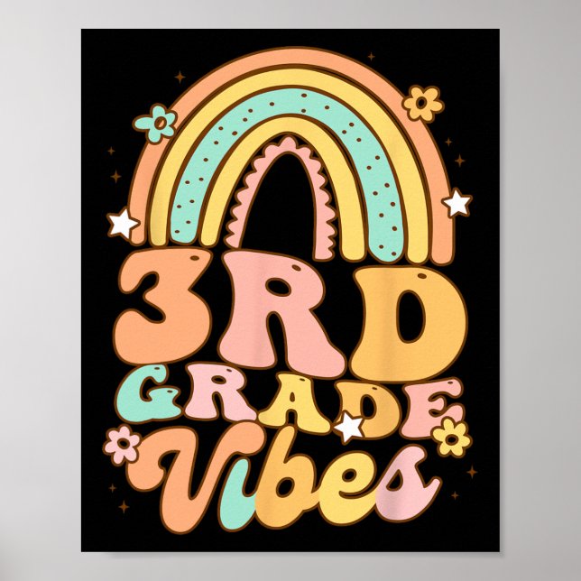 Back To School Third Grade Vibes Student Teacher R Poster (Front)