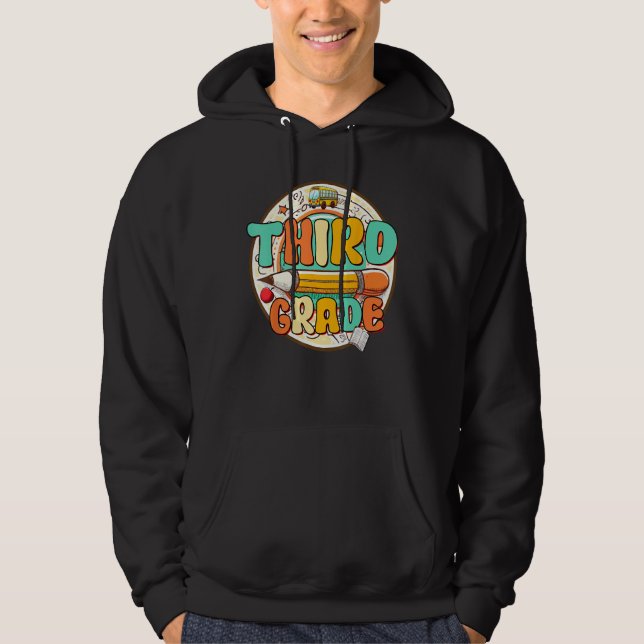 Back To School Third Grade Vibes Student Teacher W Hoodie (Front)