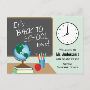 Back To School Time Personalised Teacher Postcard