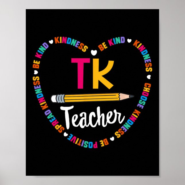 Back to School TK Teacher Transitional Kindergarte Poster (Front)
