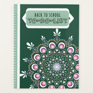 Back to School To-Do-List Green Mandala Planner