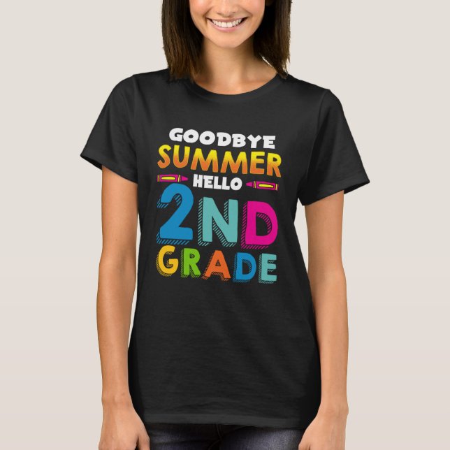 Back to School Tschüss Sommer Hello 2nd Class Sayi T-Shirt (Front)