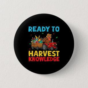 Back To School Turkey Farming Tractor Farmer Kids  6 Cm Round Badge