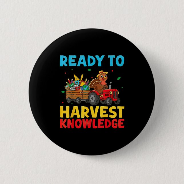 Back To School Turkey Farming Tractor Farmer Kids  6 Cm Round Badge (Front)