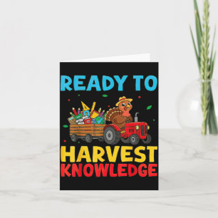Back To School Turkey Farming Tractor Farmer Kids Card