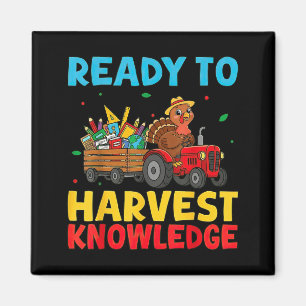 Back To School Turkey Farming Tractor Farmer Kids Magnet