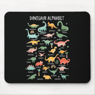 Back To School Types Of Dinosaurs Alphabet Identif Mouse Pad