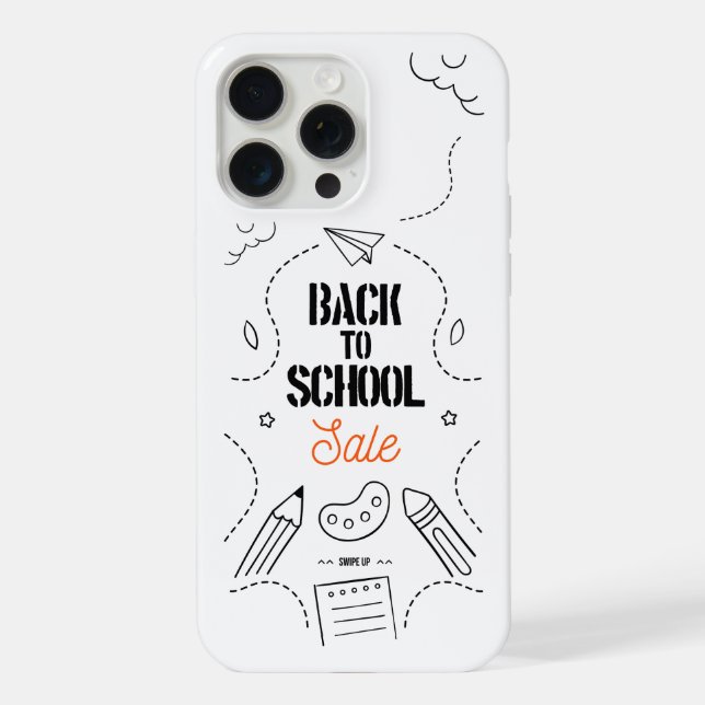Back to School Typography Design iPhone Case (Back)