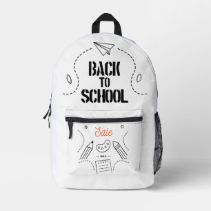 Back to School Typography Design Printed Backpack