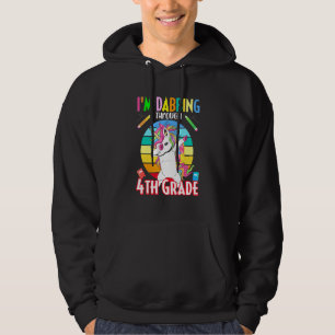 Back To School Unicorn Dabbing Through 4th Grade Hoodie