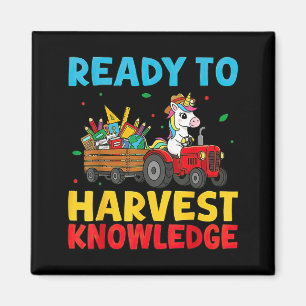 Back To School Unicorn Farming Tractor Farmer Kids Magnet