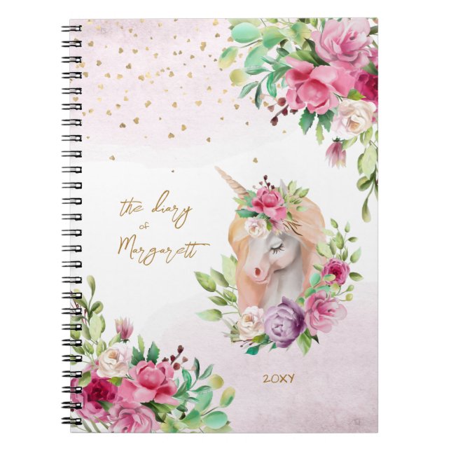 Back To School Unicorn Magical Creature Girl Kids Notebook (Front)