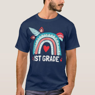 Back To School Unicorn Rainbow 1st Grade For Boys T-Shirt
