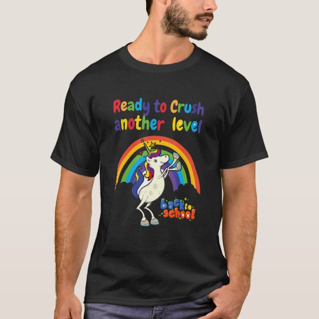   Back To School Unicorn Ready Next Level Students T-Shirt (Front)