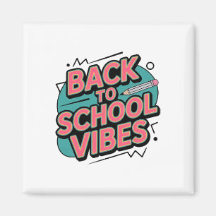 Back To School Vibes Retro Pencil First Day Kids B Magnet