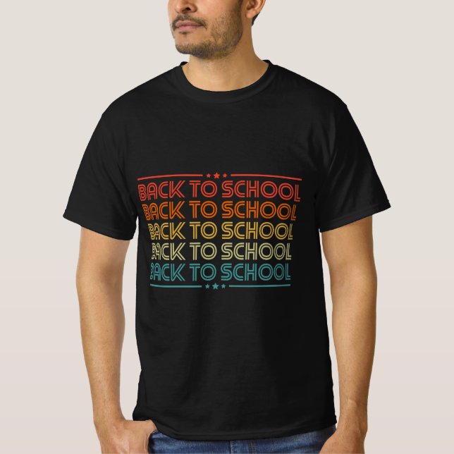 Back To School vintage sunset Design T-Shirt (Front)