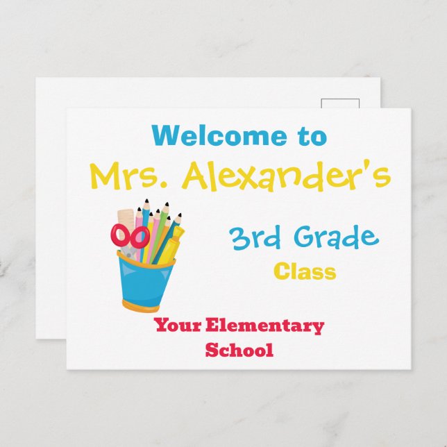 Back to School Welcome Notice Postcard (Front/Back)