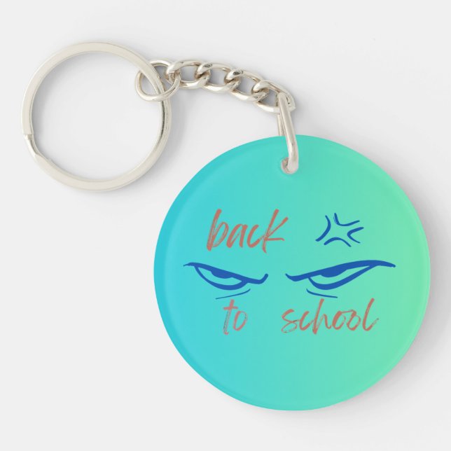 Back to school with an anime twist Printed Key Ring (Front)