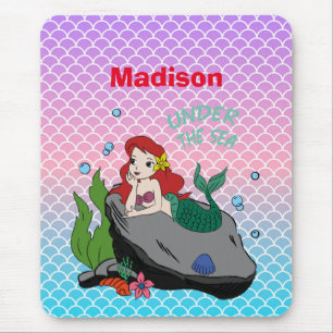 Back to school with mermaids and the sea   mouse pad