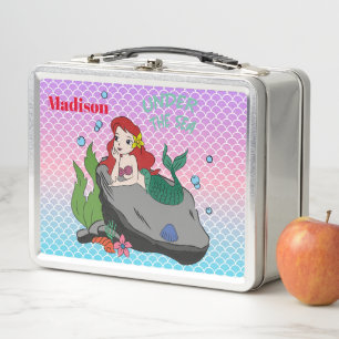 Back to school with mermaids metal lunch box