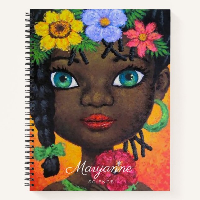 Back To School With Name And Subject Cute Girly Notebook (Front)