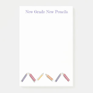Back To School With Pencils Post-It Notes