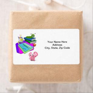 Back to School Worm Pink Pig Labels