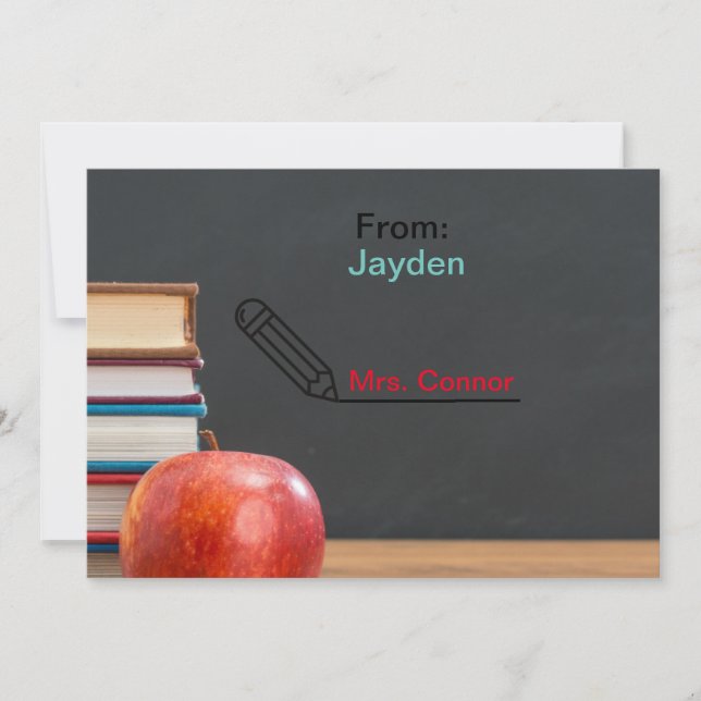 Back to school year teacher appreciation  card (Front)