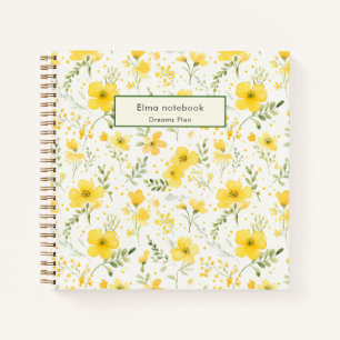  Back to school yellow wildflower pattern floral  Notebook