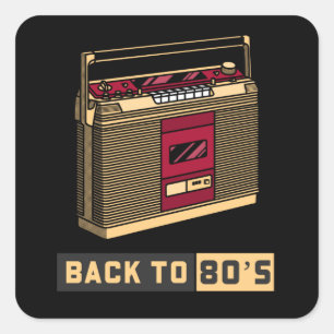 Back To The 80s   80s Music Square Sticker