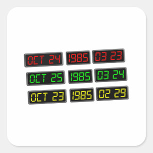Back to the 80s by Time Travel Machine Square Sticker
