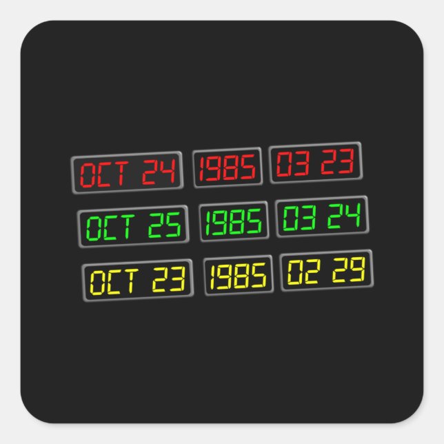 Back to the 80s by Time Travel Machine Square Sticker (Front)