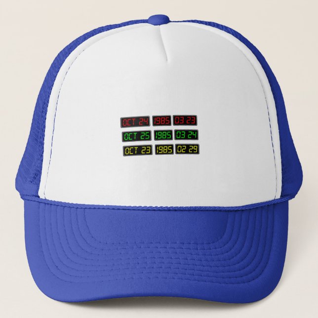 Back to the 80s by Time Travel Machine Trucker Hat (Front)