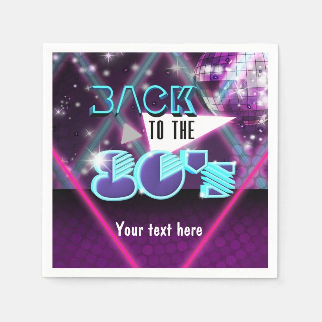 Back to the 80's Glam Dinner Cocktail Napkins (Front)