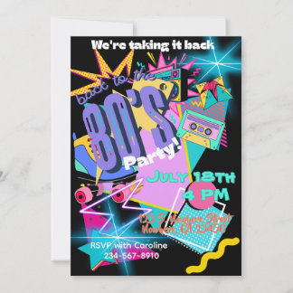 Back to the 80's Party Invitation