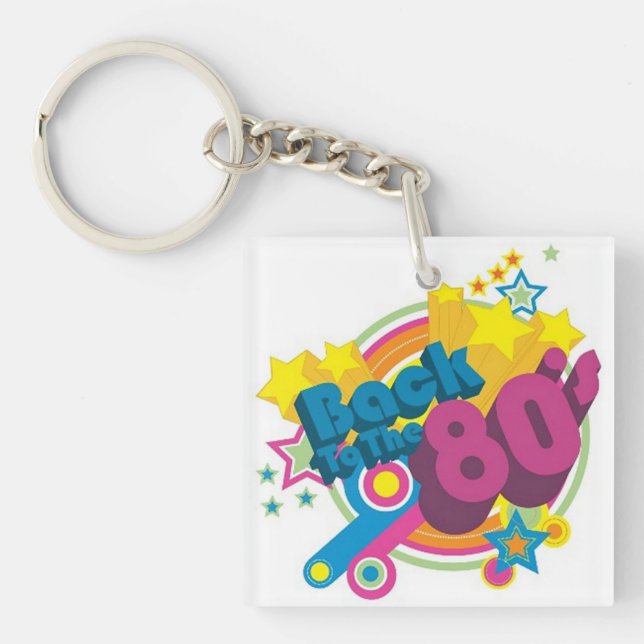 Back To The 80's Retro 80's Acrylic Key Chain (Front)