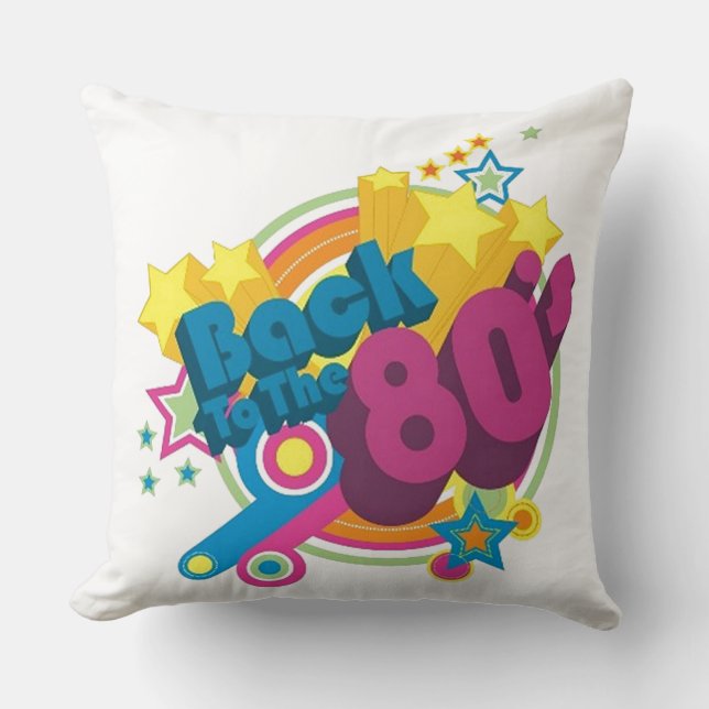Back To The 80's Retro 80's Throw Pillow (Front)