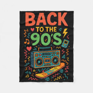 Back To The 90's - 90s Retro Vintage Old School Fleece Blanket